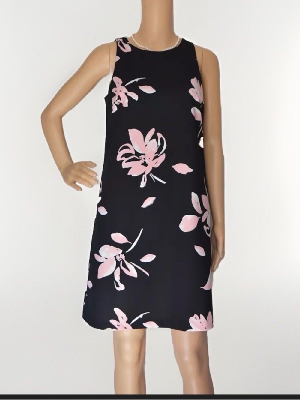 Lauren Ralph Lauren Black Mini Dress with Pink Floral Print